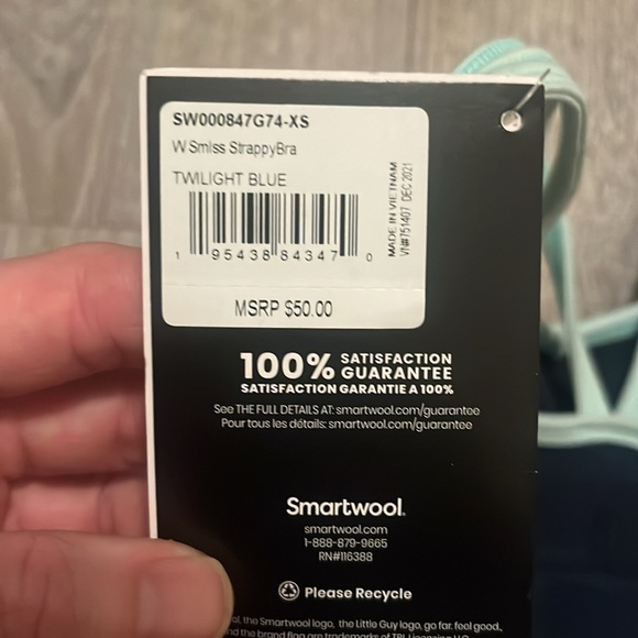 Smartwool Seamless Strappy sports bra Twilight Blue Extra Small NWT - Picture 3 of 5
